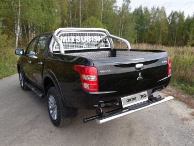 Защита кузова пикапа и заднего стекла 76 мм ТСС для Mitsubishi L200 2015-2019