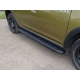 Пороги алюминиевые ТСС с накладкой чёрные для Renault Sandero Stepway 2014-2018