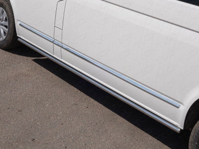 Пороги труба 42 мм ТСС для Volkswagen Transporter T6 Long 2015-2021